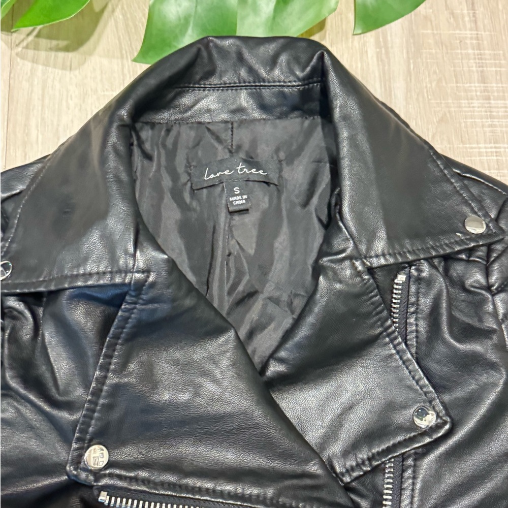 Faux Leather Moto Biker Jacket - Picture 3 of 6